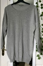 Marks and Spencers- Pure Cashmere - Tunic Jumper - Size 16 - Grey Marl - Soft