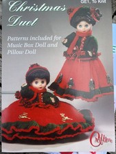 Craftime Knitting Pattern GE1 Christmas Duet Music Box & Pillow Doll Outfits