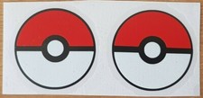 2 x POKEBALL POKEMON GO STYLE NOVELTY WALL ART VINYL DECAL STICKER DECOR PHONE