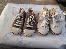 Lee Cooper Used Boys 2 pair Multicoloured jeans Canvas Shoes UK Size 8