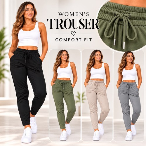 Ladies trousers elasticated - ladies,