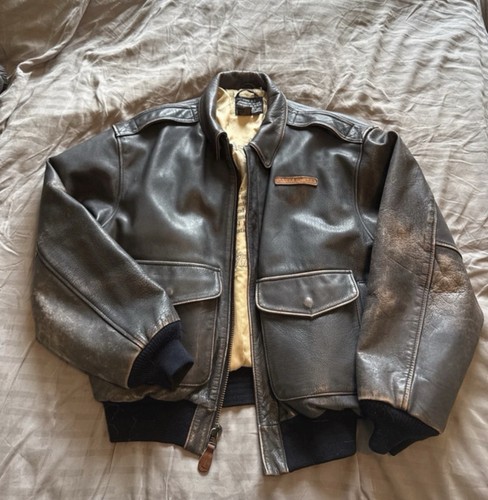Avirex leather aviator bomber - avirex,