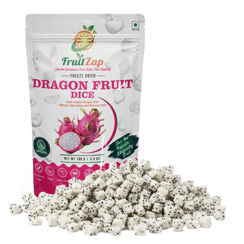 Freeze dried dragon fruit dice - dried,