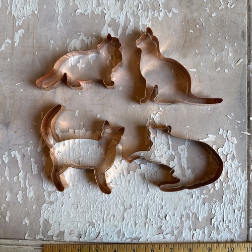 Copper cookie cutters cats - -,