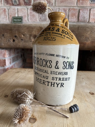 Antique stoneware flagon - stoneware,