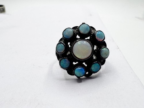 Antique solid silver opal - solid,