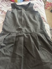 grey school pinafore dress 5-6  X2