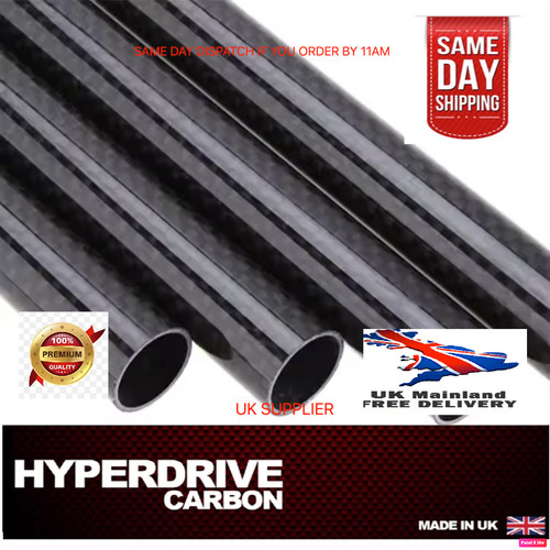 Carbon fiber tube gloss plain - carbon,