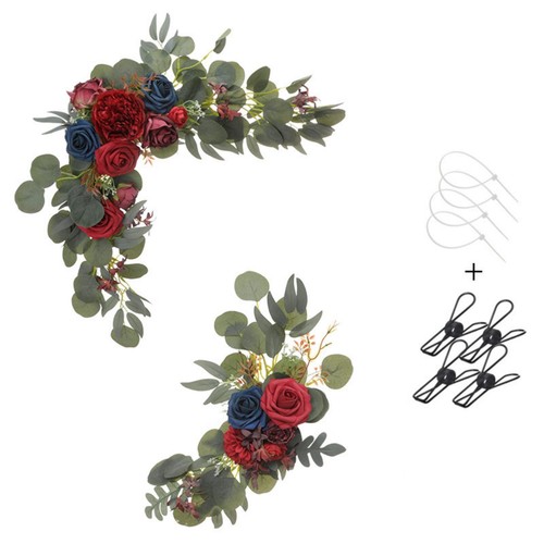 Red artificial flower swag - artificial,