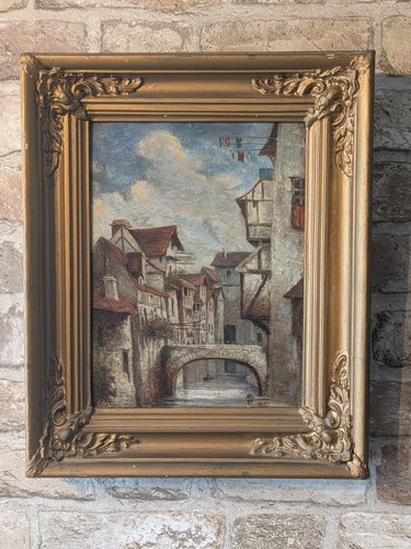 Antique french school - french, oil