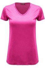WOMENS LADIES CASUAL CAP SLEEVE PLAIN V NECK BASIC STRETCHY BAGGY JERSEY T SHIRT