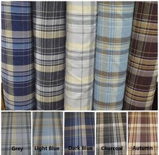 Tartan Checked Wool Effect Weave Upholstery Cushion Curtain Fabric Design: SKYE