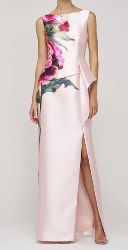 Kay unger pink satin floral - unger,
