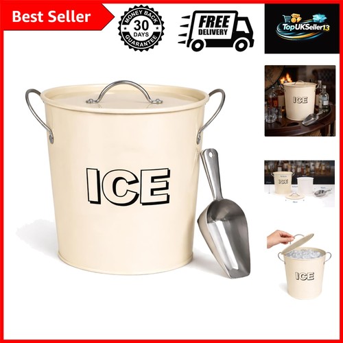 Vintage cream metal ice - vintage, cooler