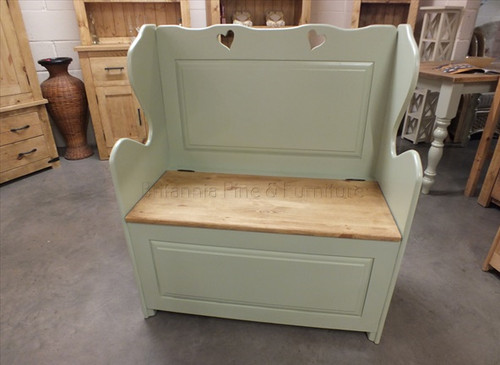Painted hearts monks bench - 3',