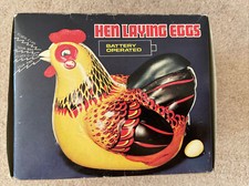 Vintage Tin Toy ‘Hen Laying Eggs’ Battery Powered / Boxed - Not Working