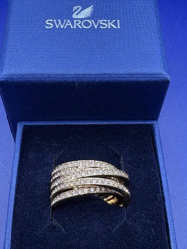 Swarovski rose gold toned ring - rose,