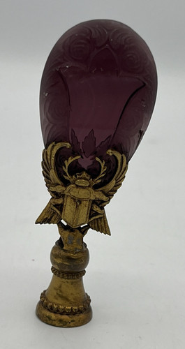 Czech glass lamp finial scarab - glass,