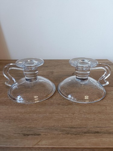 Pair vintage clear glass - vintage,