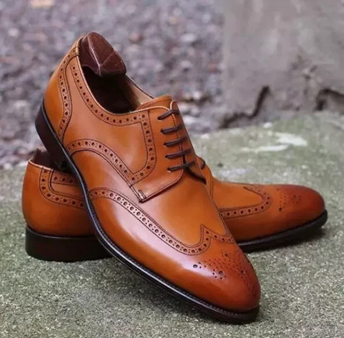 Handmade men brown - brown, wing