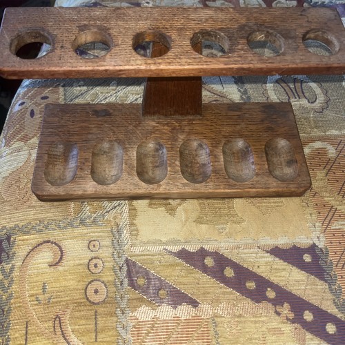 Vintage solid oak pipe rack - oak,