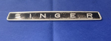 SINGER- VINTAGE METAL CAR BADGE / EMBLEM - 255 X 30  MM