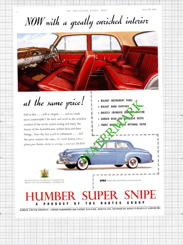 Humber super snipe car advert - humber,