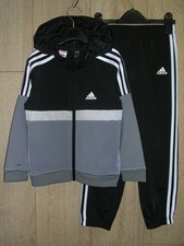 Adidas Boys Grey Black Track