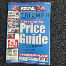 Rimmer Bros Triumph & Rover SD1 Parts & Accessories Catalogue