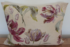 LAURA  ASHLEY CUSHION GOSFORD CRANBERRY 18 X 14 INS FEATHER INNER  