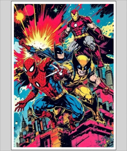 Superheroes print - a4,
