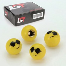 4x Valve Caps Tyre Valve Cover Ball Smiley Sunglasses for Honda