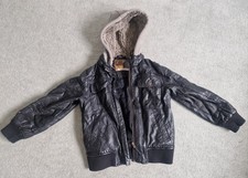 Next Leather Hooded Jacket Boys