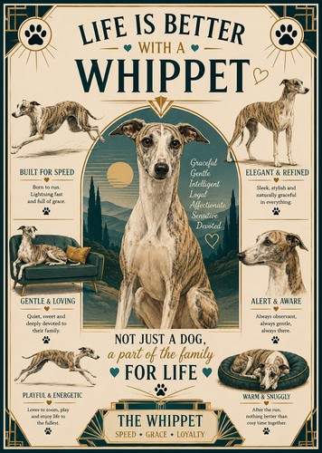 Whippet photo print - whippet, is