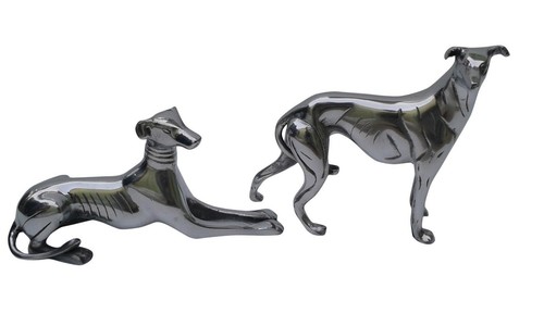 Metal greyhound pair - greyhound, whippet