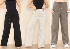 Ladies Cargo Combat Wide Leg