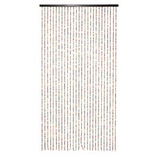 Door Hanging Wooden Bead Curtain Colourful String Fly Screen Divider 90x175cm