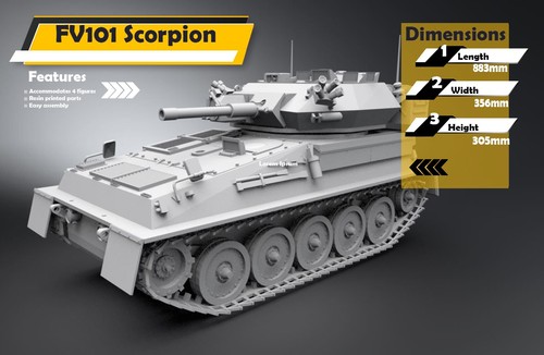 Scale fv101 scorpion - 1/6, tank