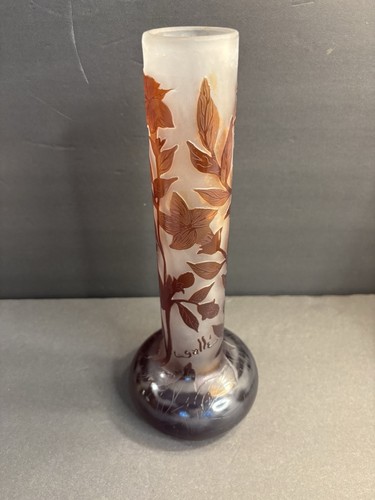 Antique glass vase - antique, signed