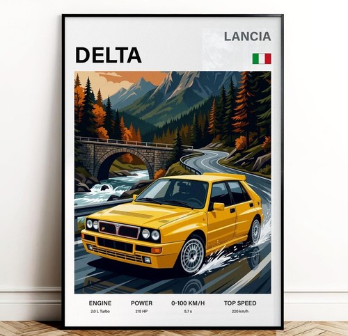 Lancia delta poster - delta, rally