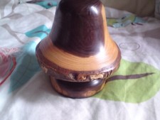 Wooden mushroom toadstool natural carved  fairy garden vintage,11 CMS APPROX