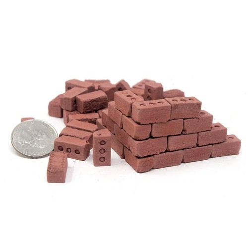 Dolls house red bricks - red,