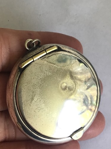 Silver plate rouge pot - silver,