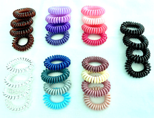 Hair elastic bands spiral - hair, coil