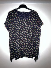Ladies Blue Jersey Bubble Hem Top With Holly Size 24