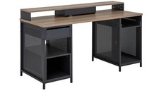 Modular 1 Drawer Gaming Desk - Oak Effect & Black