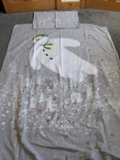 THE SNOWMAN RAYMOND BRIGGS SINGLE DUVET COVER + PILLOWCASE VGC XMAS COLLECTOR Z
