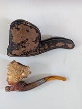 Beautifully Carved Meerschaum Victorian Lady Head Pipe