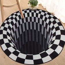 Vortex Carpet, 3D Illusion Rug, Optical Illusion Rug, Round 3D Mat Vortex, Bott