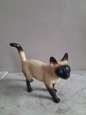 Vintage Siamese Cat Beige Blue